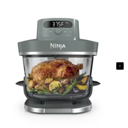 Ninja Crispi Pro 6-en-1 Comptoir en verre Friseur à air cendres gris