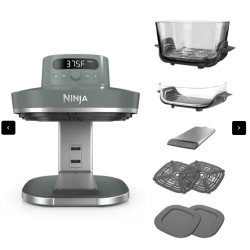 Ninja Crispi Pro 6-en-1 Comptoir en verre Friseur à air cendres gris