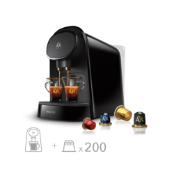 Lot machine L'OR BARISTA Original 200 capsules noir
