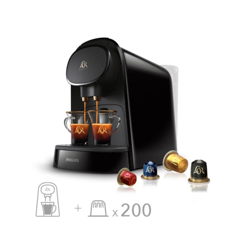 Lot machine L'OR BARISTA Original 200 capsules noir