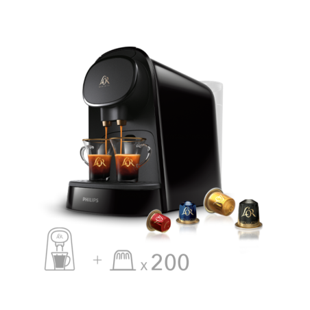 Lot machine L'OR BARISTA Original 200 capsules noir