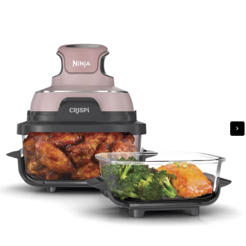 Ninja Crispi 4-en-1 système de cuisson de friteuse en verre portable rose Ninja Crispi 4-en-1 système de cuisson de friteuse en verre portable rose