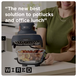 Ninja Crispi 4-en-1 Portable en verre Friseur à air système de cuisson Sage