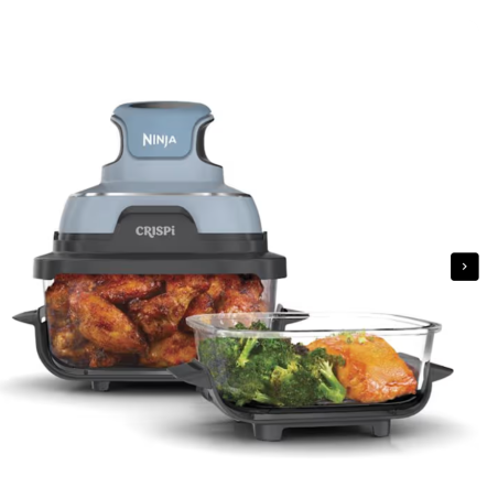 Ninja Crispi 4-en-1 Portable en verre Friseur à air Système de cuisson Periwinkle