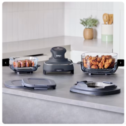 Ninja Crispi 4-en-1 Portable en verre Friseur à air Système de cuisson Periwinkle