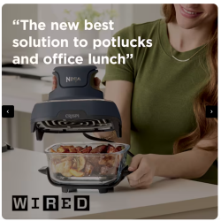Ninja Crispi 4-en-1 Portable en verre Friseur à air Système de cuisson Periwinkle