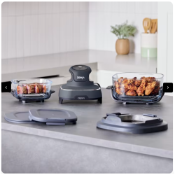 Ninja Crispi 4-en-1 Portable en verre Friseur à air Système de cuisson Periwinkle