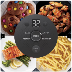 Ninja Crispi 4-en-1 Portable en verre Friseur à air Système de cuisson Periwinkle