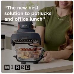 Système de cuisson portable Ninja Crispi avec pierre de récipient en verre supplémentaire