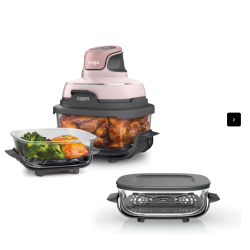 Système de cuisson portable Ninja Crispi avec contenant en verre supplémentaire rose