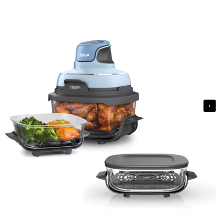 Système de cuisson portable Ninja Crispi avec récipient en verre supplémentaire Periwinkle