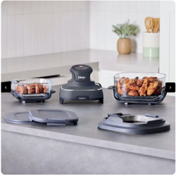 Système de cuisson portable Ninja Crispi avec récipient en verre supplémentaire Periwinkle