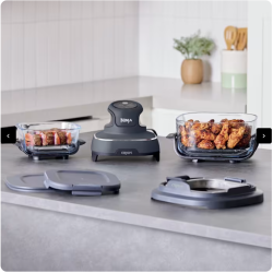 Système de cuisson portable Ninja Crispi avec récipient en verre supplémentaire Periwinkle