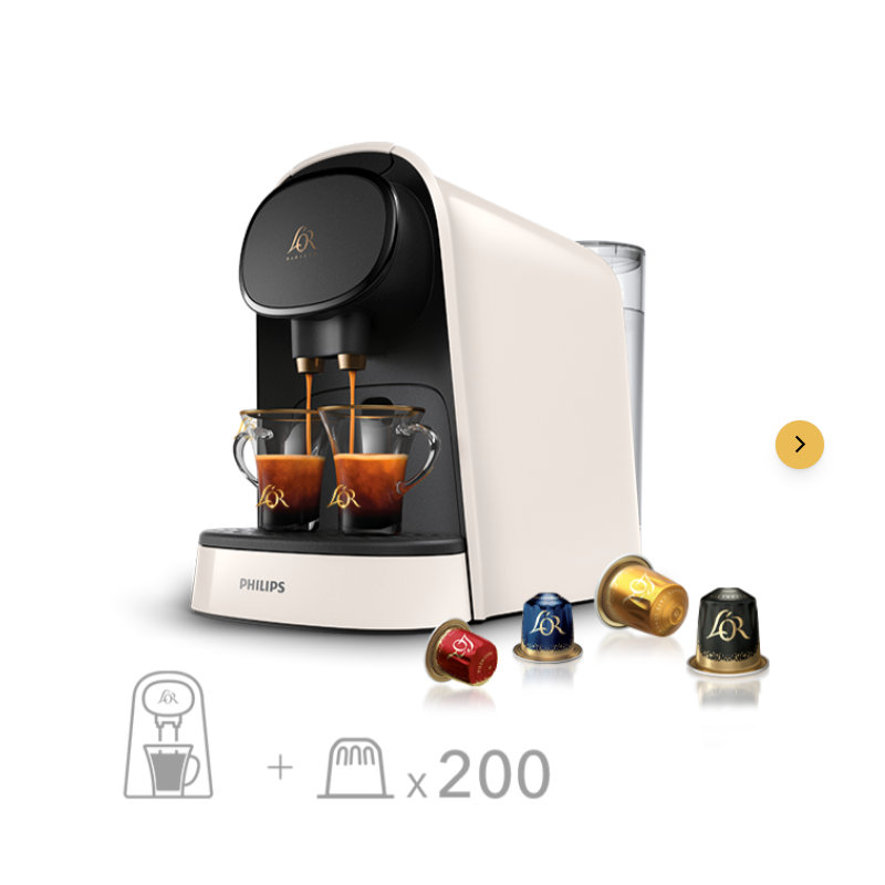 Lot machine L'OR BARISTA Original 200 capsules blanc