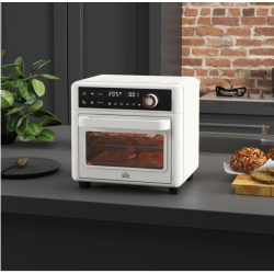 Mini four friteuse à air 2 en 1 air fryer 1200W 13L multifonction 12 programmes blanc noir