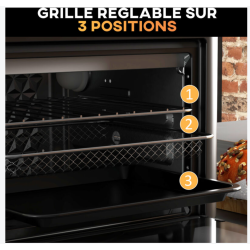 Mini four friteuse à air 2 en 1 air fryer 1200W 13L multifonction 12 programmes blanc noir