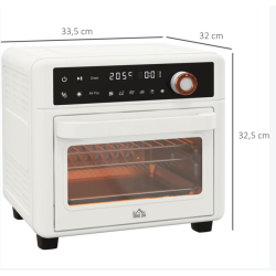 Mini four friteuse à air 2 en 1 air fryer 1200W 13L multifonction 12 programmes blanc noir