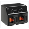 Friteuse à air 2 paniers 2500W 8L air fryer multifonction 8 programmes noir