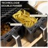 Friteuse à air 2 paniers 2500W 8L air fryer multifonction 8 programmes noir