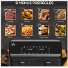 Friteuse à air 2 paniers 2500W 8L air fryer multifonction 8 programmes noir