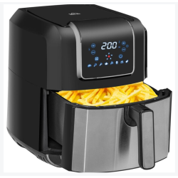 Friteuse à air 1700W 6,5L air fryer multifonction 8 programmes gris noir