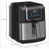 Friteuse à air 1700W 6,5L air fryer multifonction 8 programmes gris noir