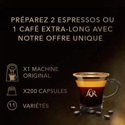 Lot machine L'OR BARISTA Original 200 capsules blanc