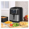 Friteuse à air 1700W 6,5L air fryer multifonction 8 programmes gris noir