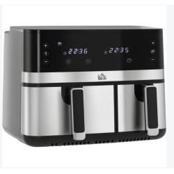 Friteuse à air 2700W air fryer double compartiment 8,5L 8 programmes noir