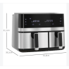 Friteuse à air 2700W air fryer double compartiment 8,5L 8 programmes noir