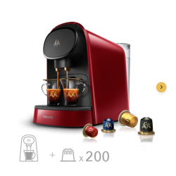 Lot machine L'OR BARISTA Original 200 capsules rouge