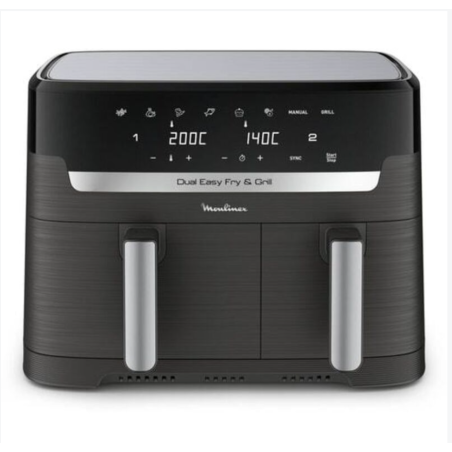 MOULINEX Friteuse sans huile 2 tiroirs Friteuse a air et gri l8 programmes Air Fryer