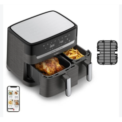 MOULINEX Friteuse sans huile 2 tiroirs Friteuse a air et gri l8 programmes Air Fryer