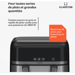 Friteuse à air chaud Klarstein friteuse à air 2 chambres friteuse à air chaud compacte 2850 W